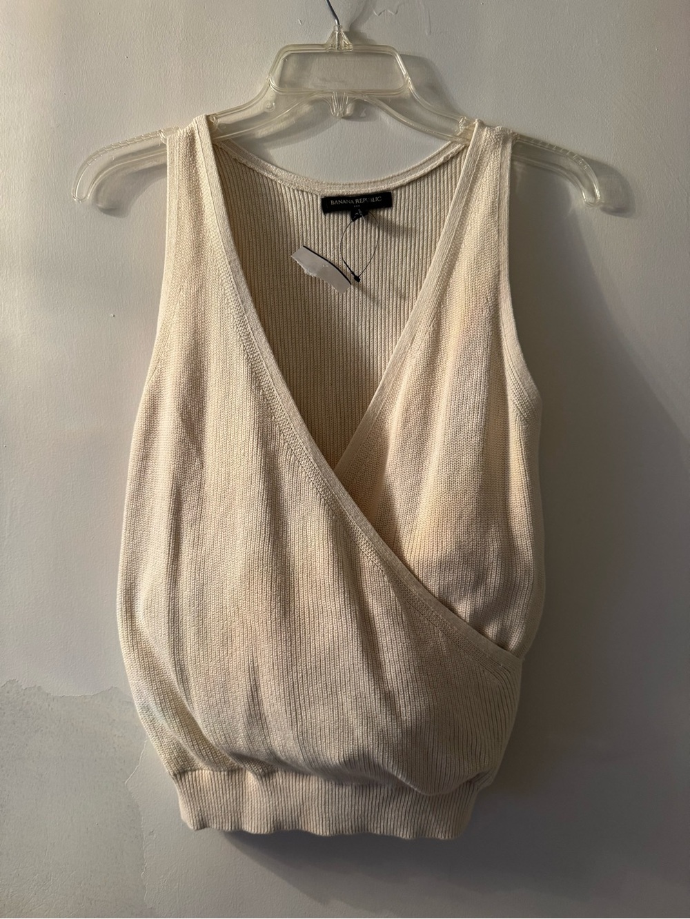 Banana Republic Cream Wrap-Front Knit Camisole